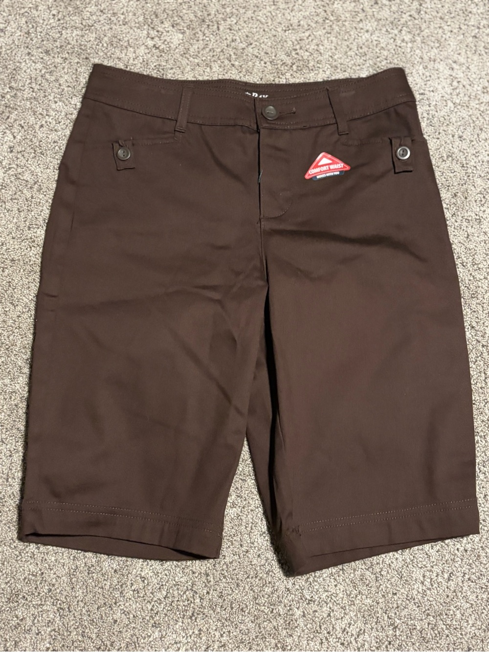 NWOT St. John's Bay Dark Brown Bermuda Shorts